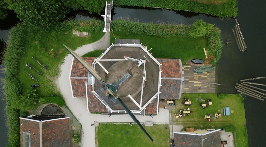 Luchtfoto van de molen